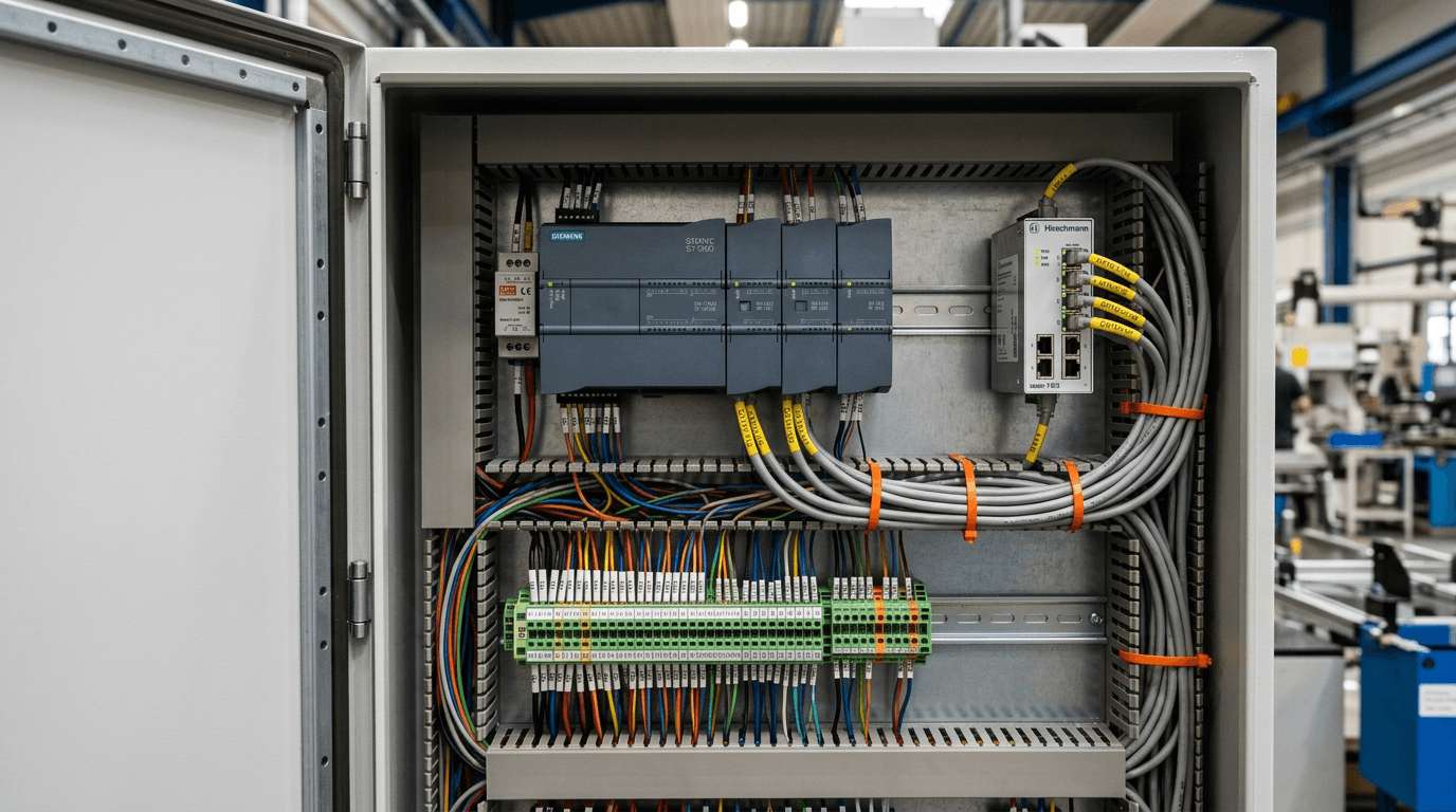 DIN ray PLC ve saha IO — Modbus TCP/RTU ve endüstriyel Ethernet